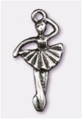 26x13mm Antiqued Silver Plated Dancer Charms Pendant x1