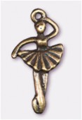 26x13mm Antiqued Brass Plated Dancer Charms Pendant x1