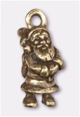 17x6mm Antiqued Brass Plated Santa Claus Charms Pendant x1