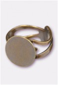 16mm Antiqued Brass Plated adjustable Art Nouveau Ring finding  x1
