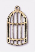 24x13mm Antiqued Brass Plated Bird Cage Charms Pendant x2