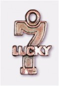18x10mm Antiqued Copper Plated 7Lucky Charms x2
