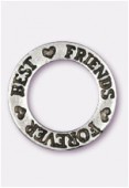 17x14mm Antiqued Silver Plated Best Friends Forever Charms Pendant x1
