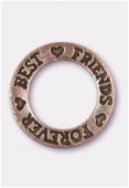 17x14mm Antiqued Copper Plated Best Friends Forever Charms Pendant x1