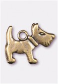 16x10mm Antiqued Brass Plated Dog Charms Pendant x2