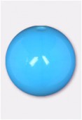 16mm Smooth Round Blue Turquoise Opaque Acrylic Bead x2
