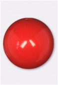 20mm Smooth Round Red Opaque Acrylic Bead x2
