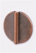 10mm Antiqued Copper Plated Collage Bail / Bezel For Cord 1mm x6