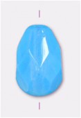 7x5mm Powder Blue Opal Czech Fire Polish Tear Drops Glass Beads x12