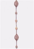 2x2.1mm Antiqued Copper Plated Fancy Leaf Chain x20cm
