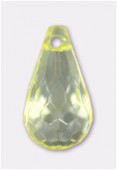 18x19mm Faceted TearDrop Crystal Acrylic Pendant Electric Lime x4