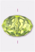 13x18mm Faceted Rondelle Crystal Acrylic Bead Electric Lime x2