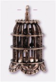 30x23mm Antiqued Copper Plated Alloy Pendants, Bird Cage Pendant  x1