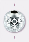 .925 Sterling Silver Pyramid Cut Round Bead 1.2mm Hole x10