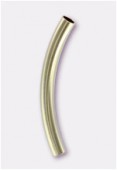 14K Gold Filled Curved Noodle Tube Plain 30x3mm x1