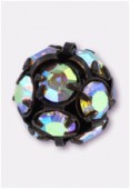 12mm Crystal AB On Antiqued Copper Rhinestone Balls x1