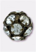 8mm Crystal On Antiqued Copper Rhinestone Balls x1