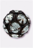 12mm Crystal On Antiqued Brass Rhinestone Balls x1