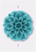 23mm Resin Turquoise Flower x1