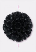 23mm Resin Black Flower x1