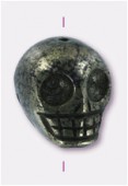 Pyrite Death's-Head Bead 17X15mm x1