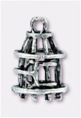 18x12mm Antiqued Silver Plated Bird Cage Charms Pendant x1