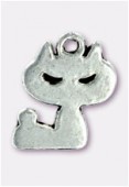 16x12mm Antiqued Silver Plated Cat Charms Pendant x2