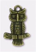 20x13mm Antiqued Brass Plated Owl Charms Pendant, x2