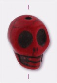 Carved Red Howlite Death's-Head Bead 18x15mm x1