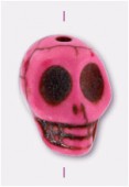 Carved Pink Howlite Death's-Head Bead 18x15mm x1