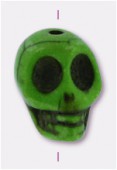 Carved Green Howlite Death's-Head Bead 18x15mm x1
