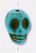 Carved Turquoise Howlite Death's-Head Bead 18x15mm x1
