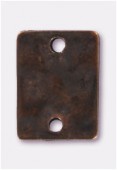 17x13mm Antiqued Copper Plated Rectangle Connector Bead x1