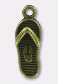 18x8mm Antiqued Brass Plated Flip Flop Charms Pendant x2