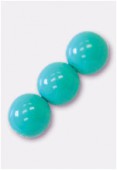 14mm Czech Smooth Round Pearls Turquoise x2