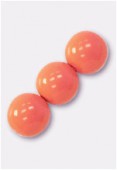 10mm Czech Smooth Round Pearls Coral x4