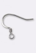 23x18mm Antiqued Silver Plated Earring Hooks Flattened Fish Hook Style x2