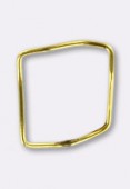 12mm Gold Plated Twisted Square Beads x4