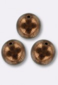 12mm Czech Smooth Round Druk Glass Beads Dark Bronze x4