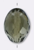 13x10mm Black Diamond Fire Polish Olive Shaped Glass Beads x4