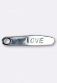 .925 Sterling Silver Love Charms 19x4mm x1