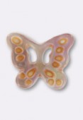 Mother-Of-Pearl Pink Open Work Butterfly 9.5x11.5mm x1