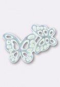 Mother-Of-Pearl hite Open Work Butterfly 13x18mm x1
