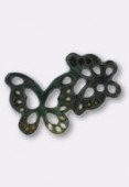 Mother-Of-Pearl Gray Open Work Butterfly 13x18mm   x1