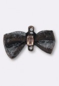 18x10mm Antiqued Copper Mesh Bow Tie Connector Charms x1