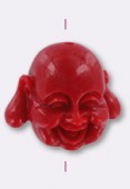 Resin Red Bouddha 19x21mm x1