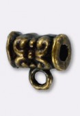7x5mm Antiqued Brass Plated Wide Bail To Attach Charm Bead - European Style Large Hole x2