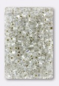 2.6mm Crystal Silver-Lined Czech Cube Seed Beads x 20g