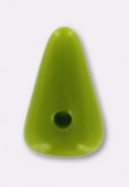 5x8mm Czech Glass Spikes Beads Beads Opaque Olive Jade x12