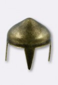 6mm Antique Brass Plated Round Conic Studs x24